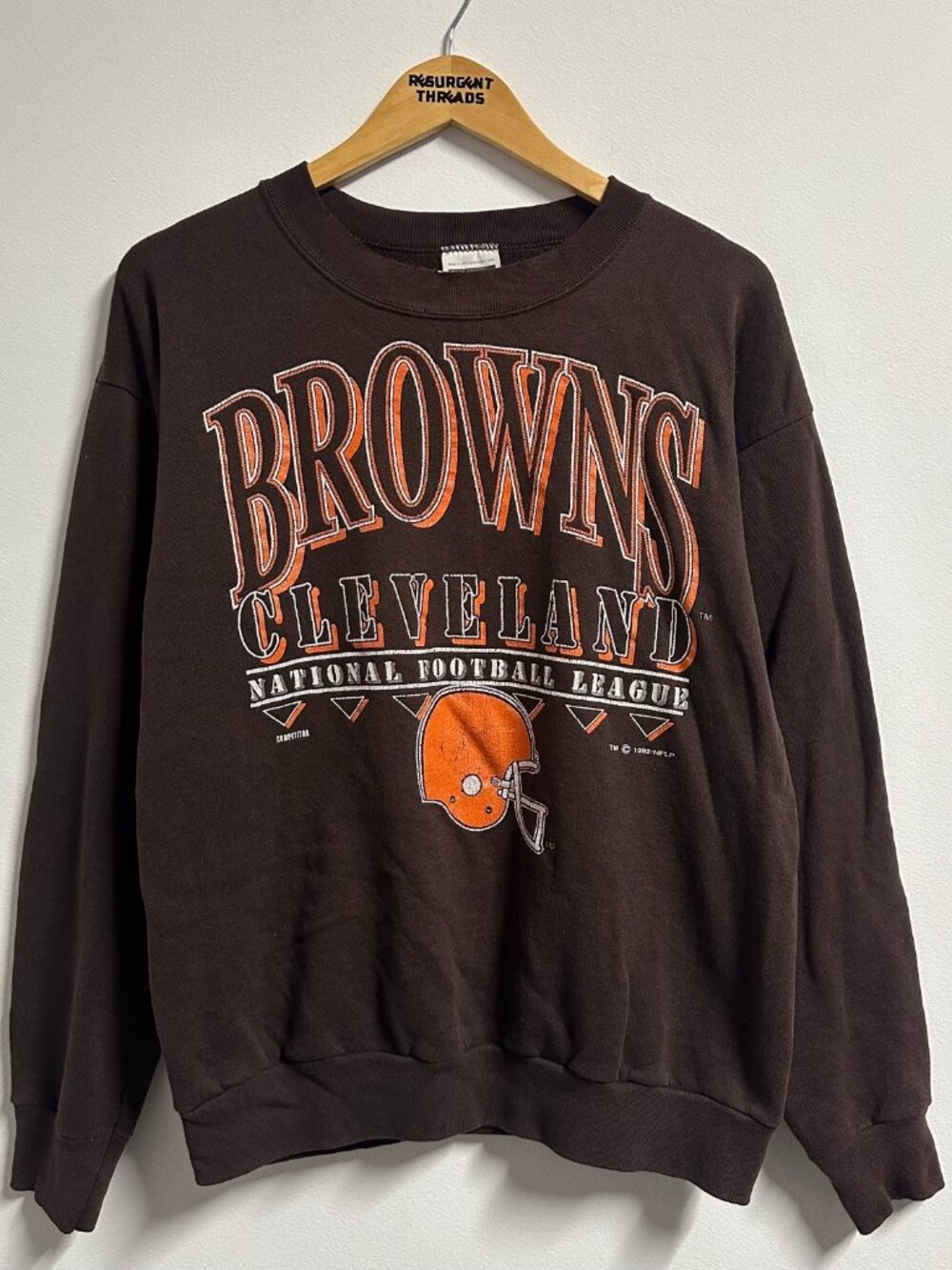 Vintage Clevland Browns 90s Sweatshirt Brown Pullover Large